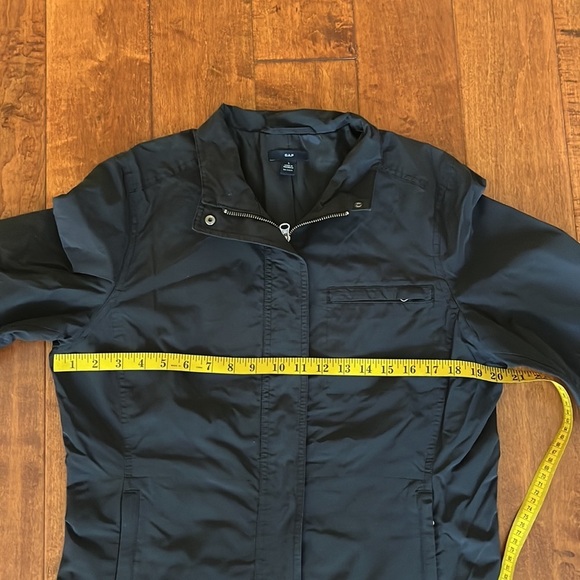 GAP Black Light Weight Jacket Full Front Zip Button Snap Size L - Picture 7 of 12
